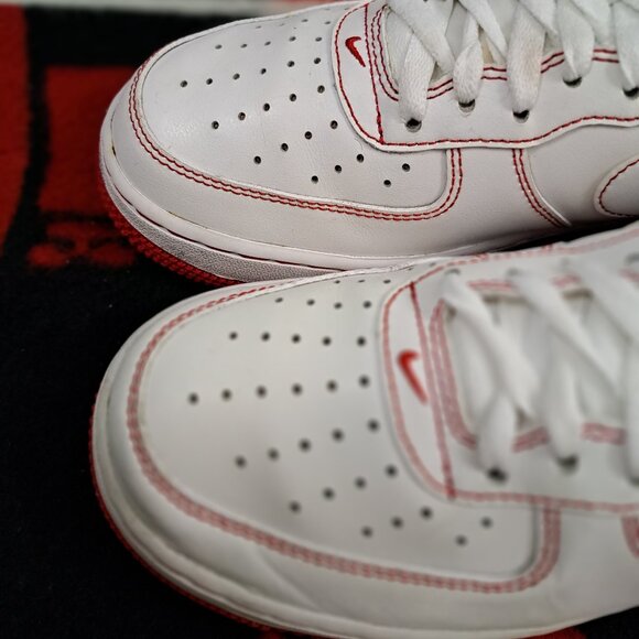 %Nike Air Force 1 Low \'07 White University Red CV1724-100 Men’s Sz 8.5 / A 27